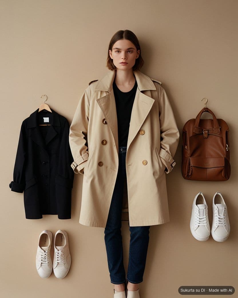 Today's look: A trench coat or a leather jacket