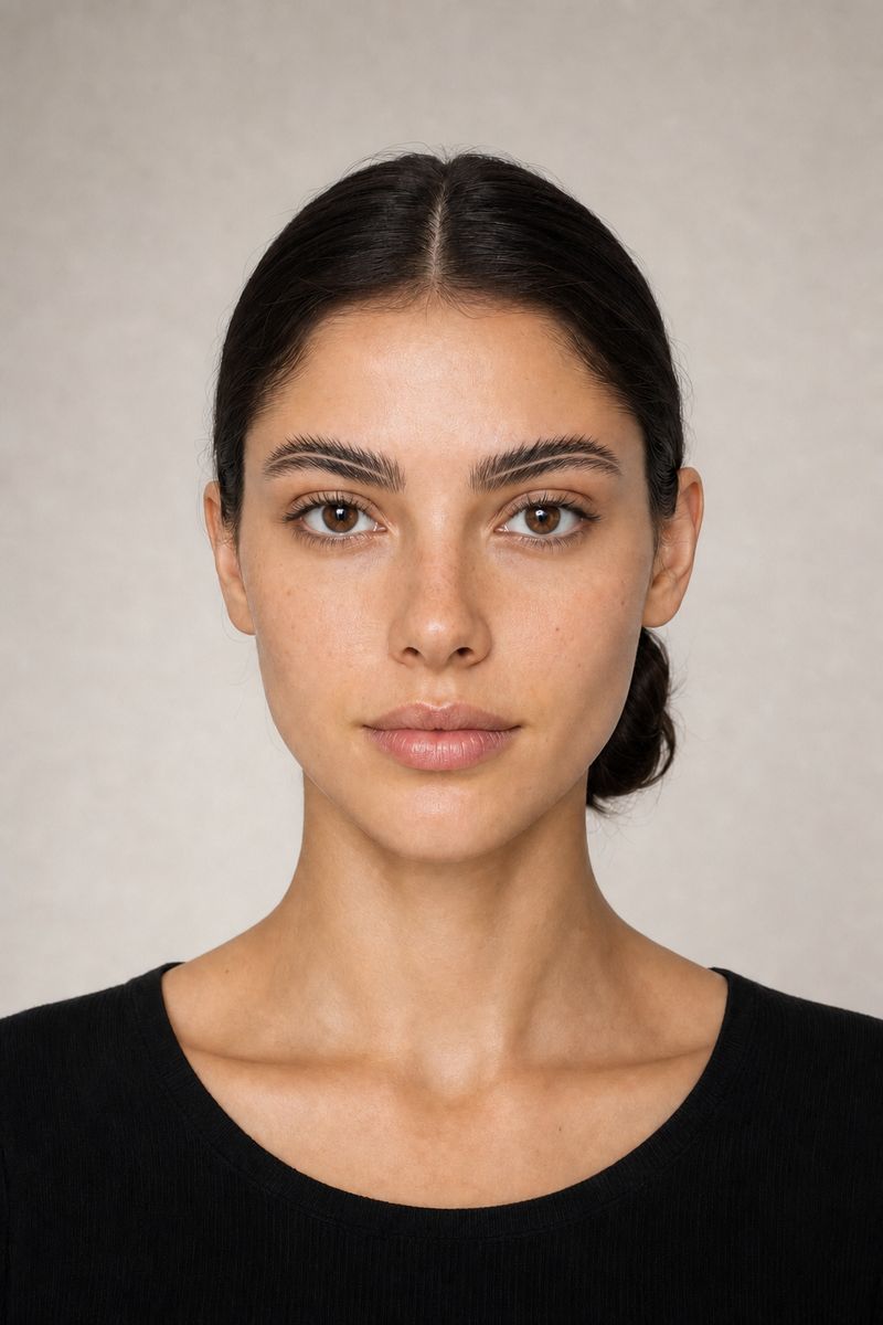 A 2017 internet trend: feather brows with a parting down the middle
