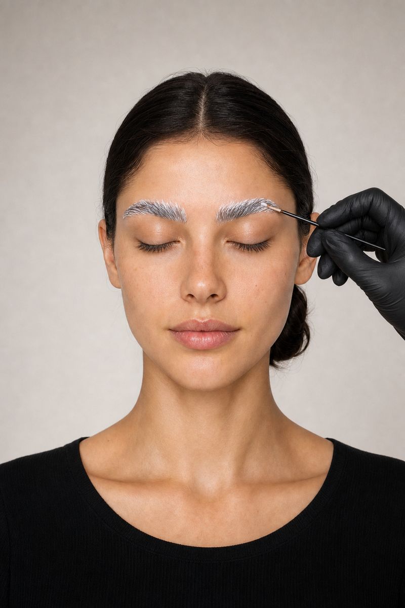 Brow lamination: applying the lifting cream