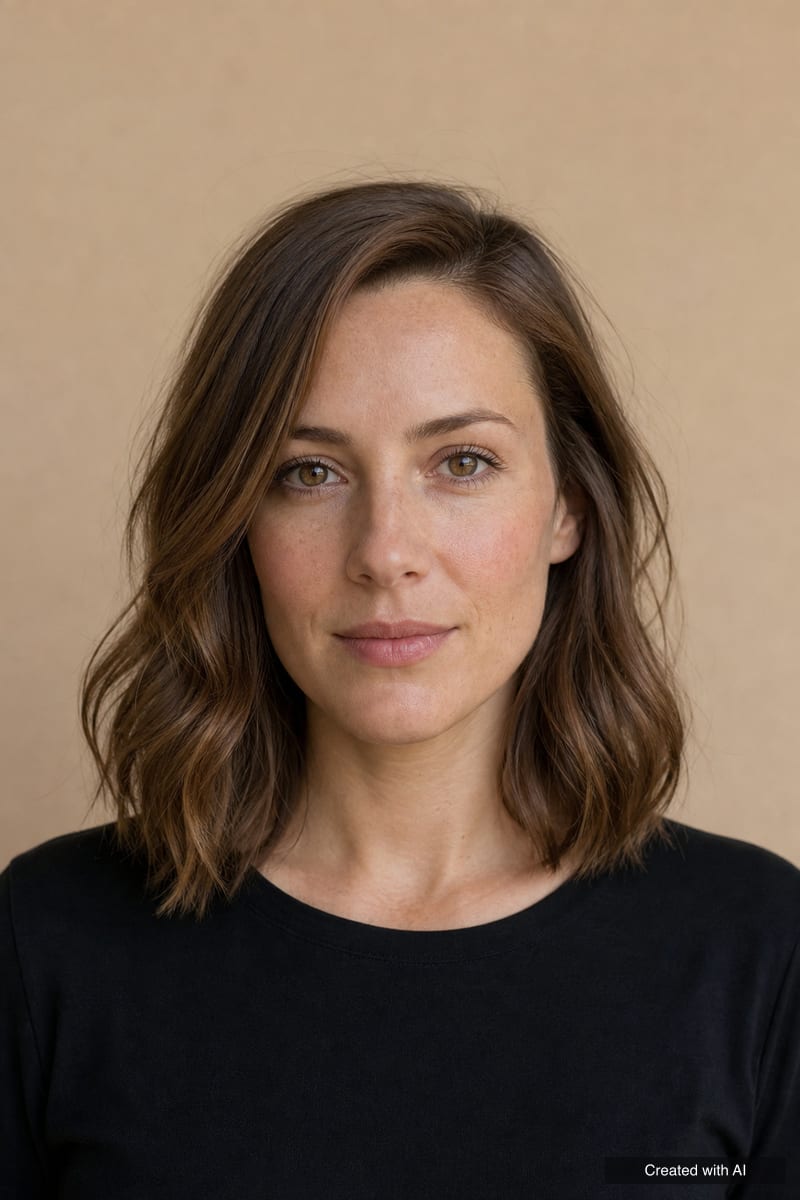 Long bob (lob) at collarbone length with loose waves