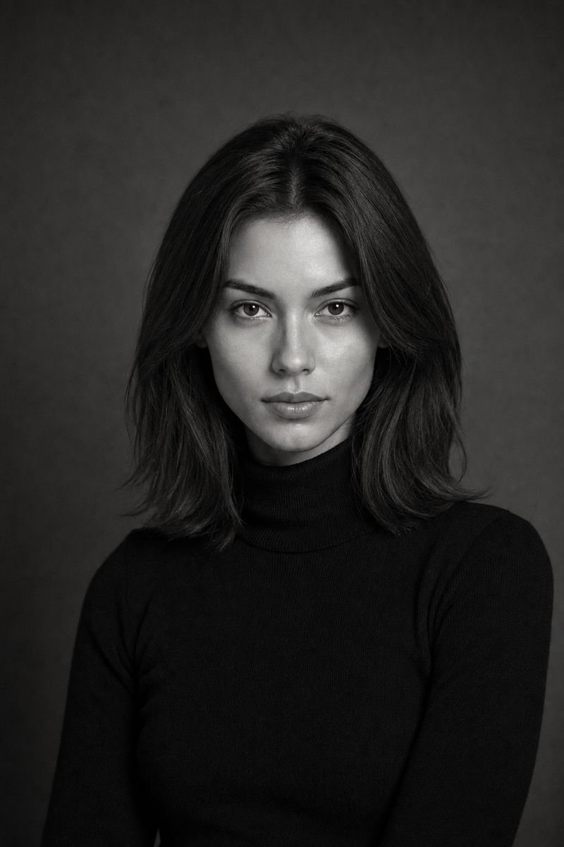 Modeling portfolio black-and-white portrait