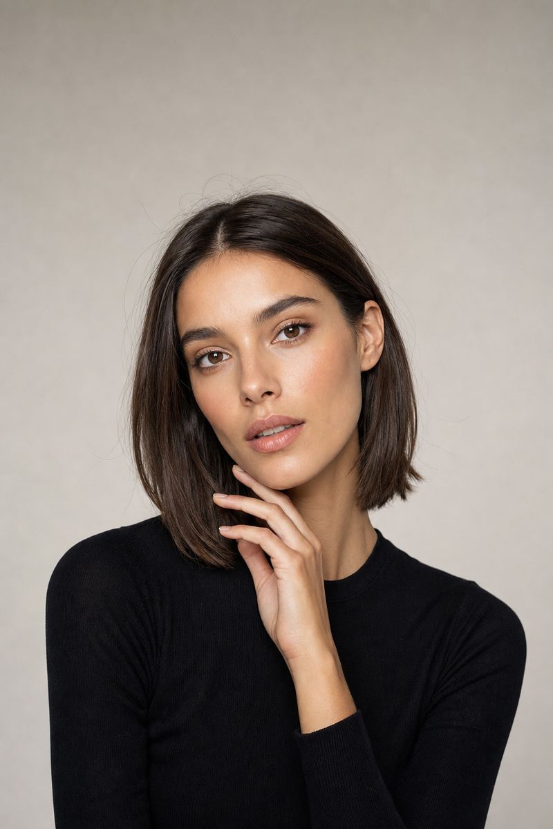 Model pose: beauty close-up