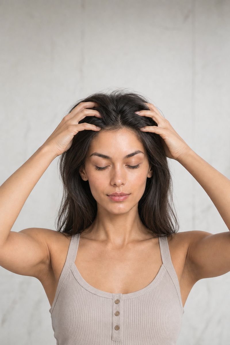 Scalp massage with the fingertips