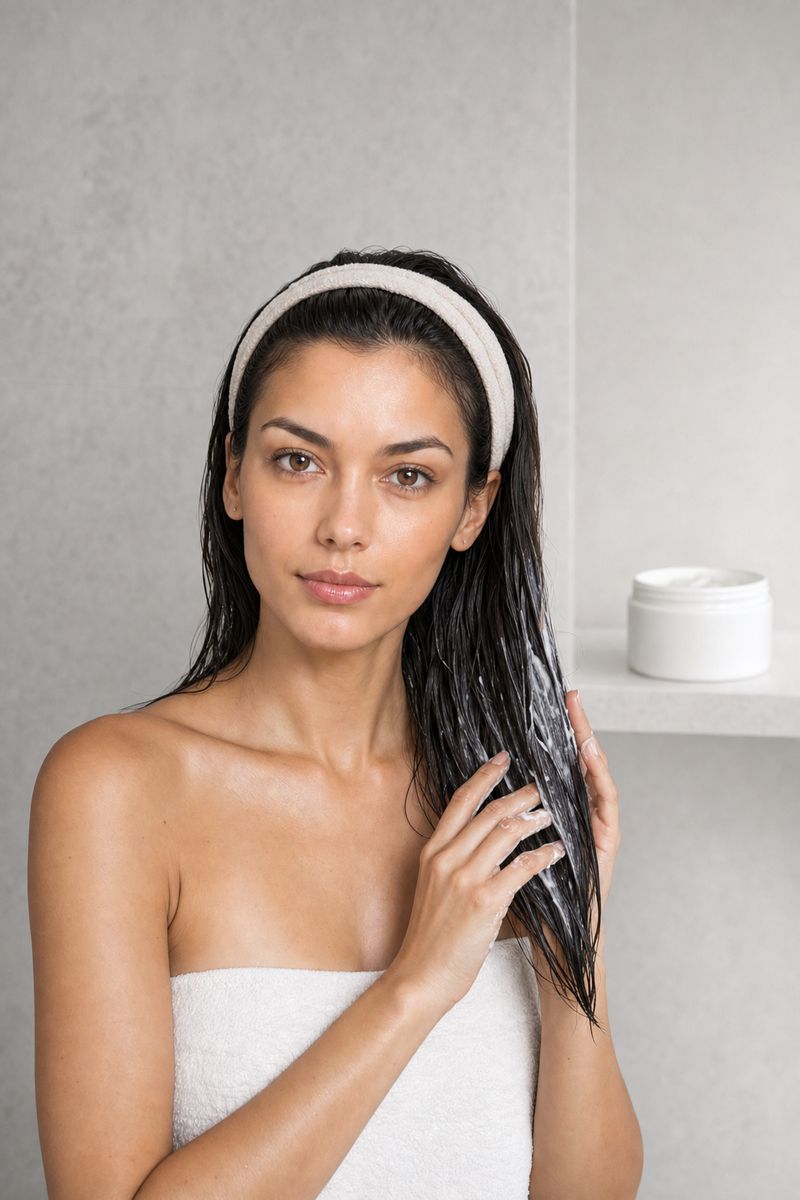 Hair mask applied to the lengths