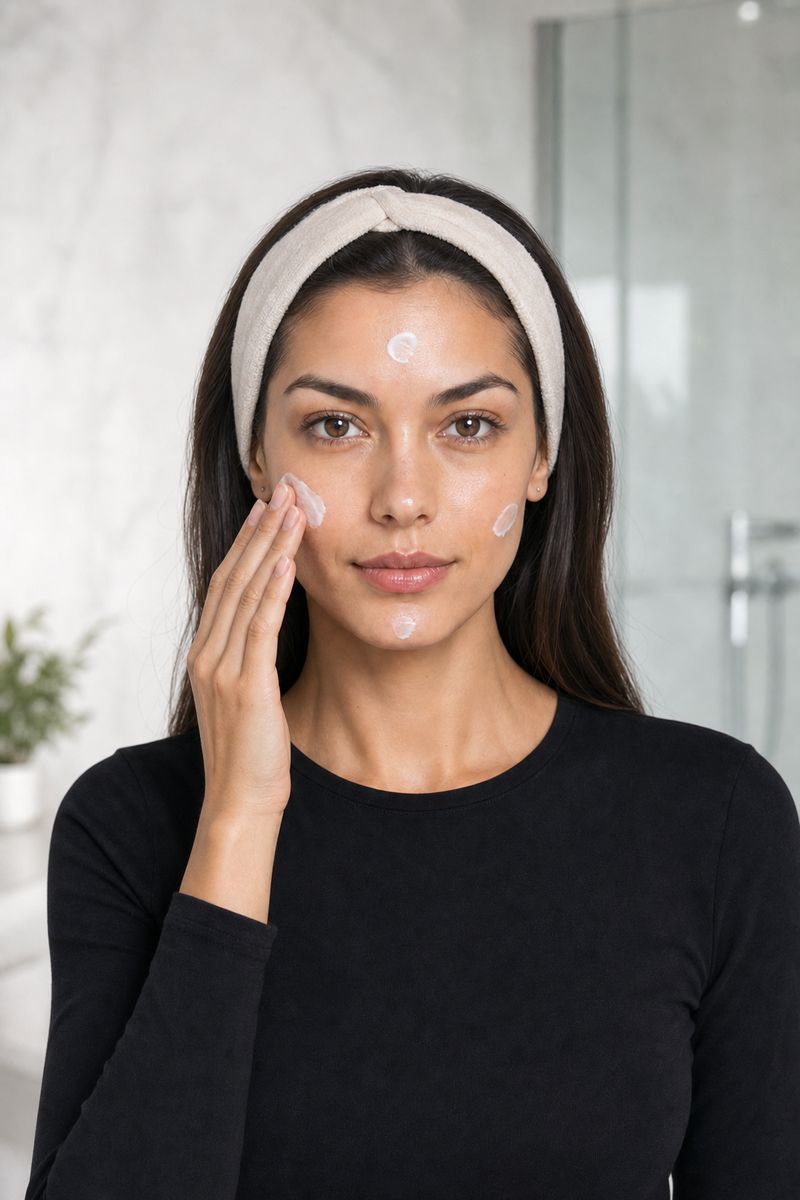 Applying moisturiser