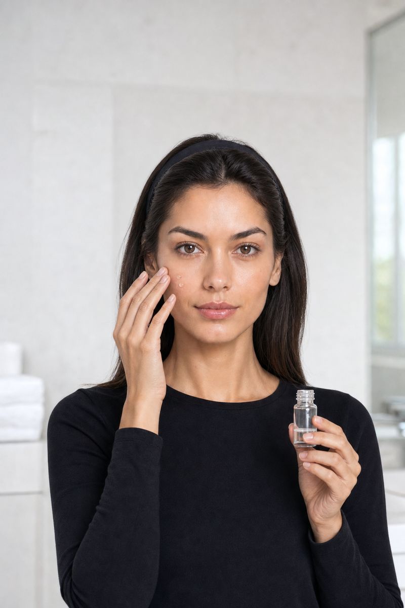 Applying a face serum
