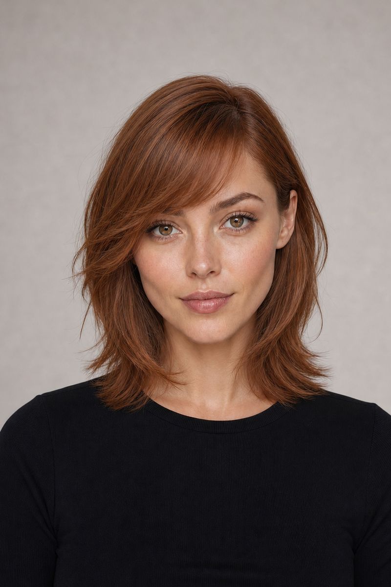 Diamond face shape: medium layers Diamond face shape: medium layers