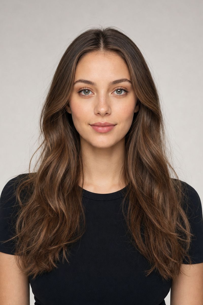 Oval face Oval face shape with long soft waves