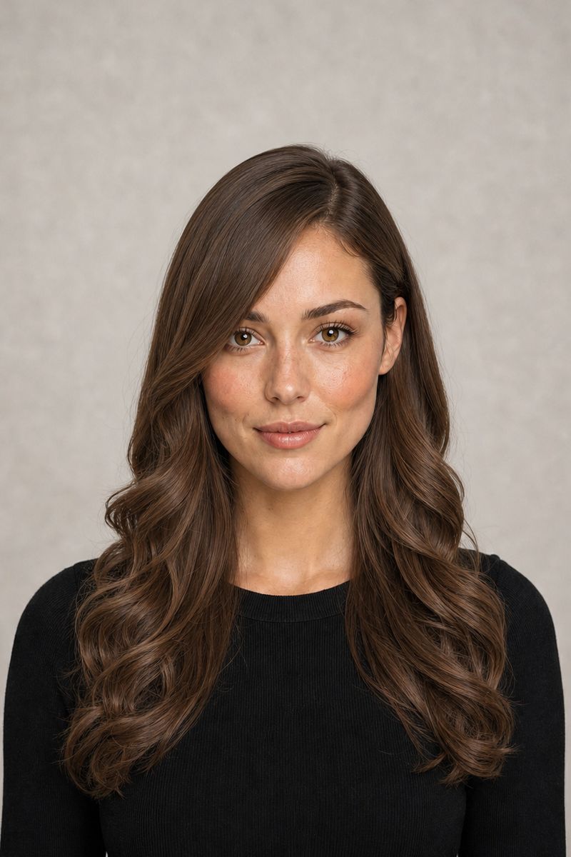 Heart shaped face: long hair with curls at the ends Heart shaped face: long hair with curls at the ends